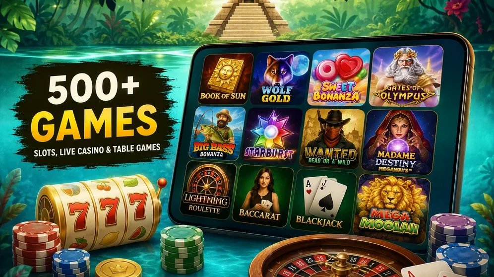 grid of pokie slots from multiple providers